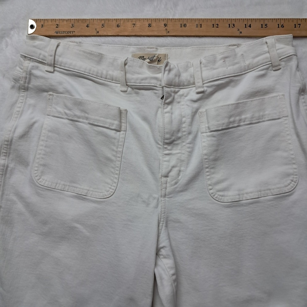 Madewell The Perfect Vintage Wide Leg Jeans Women's 32 Petite White High Rise - Picture 7 of 11